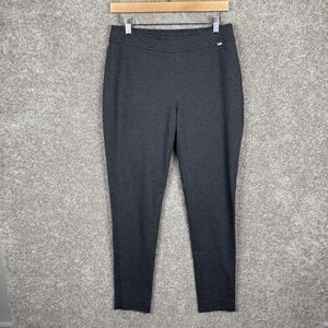 St‎ John Pants Gray Stretch Knit High Rise Side Zip Ankle Tapered Womens 8
